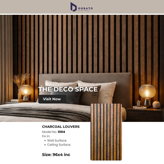 charcoal 1004 Charcoal Louvers Panel – Premium Decorative Wall Panel (8 Feet | Model 1004)