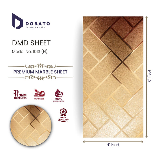 UV 1013 Dorato HL Marble Sheet No. 1013 (H) – Premium Decorative Wall Panel | 3mm Thick | 4ft x 8ft | Waterproof PVC Marble Sheet