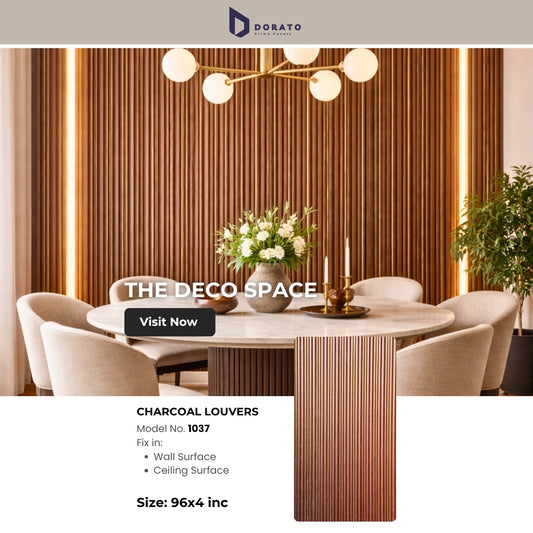 Charcoal 1037 Dorato Prime Panels Premium Charcoal Louvers – Model 1037 (96 Inch x 4 Inch)