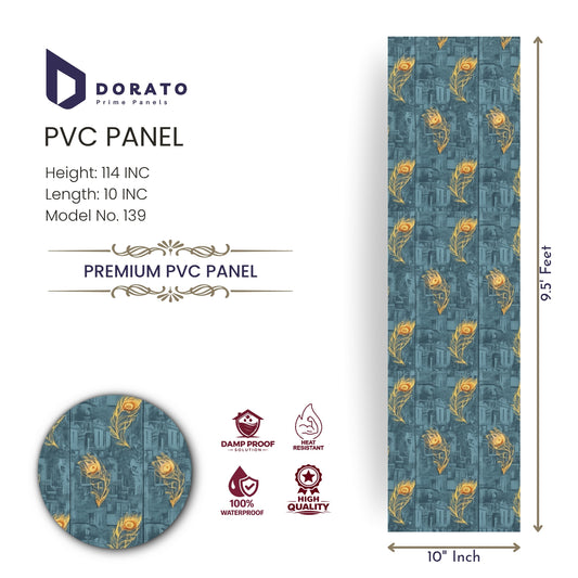 Pvc 139 Dorato Premium PVC Wall Panel – Model 139 | Waterproof, Heat Resistant Decorative Panel (9.5 ft x 10 inch)