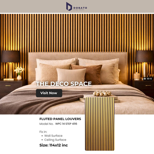 14 step 4116 Dorato Prime Panels 14 Step Texture Premium Fluted Wall Panel – Model 4116 (9.5 Ft x 12 Inch)