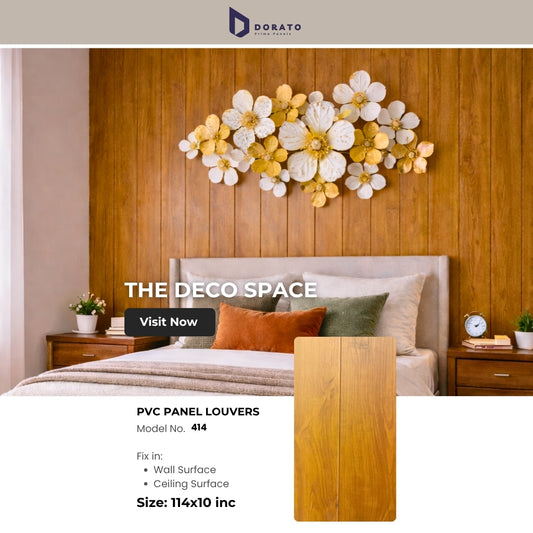 Dorato Premium PVC Panel | Wooden Finish Wall Panel | 114" x 10" | Model 414