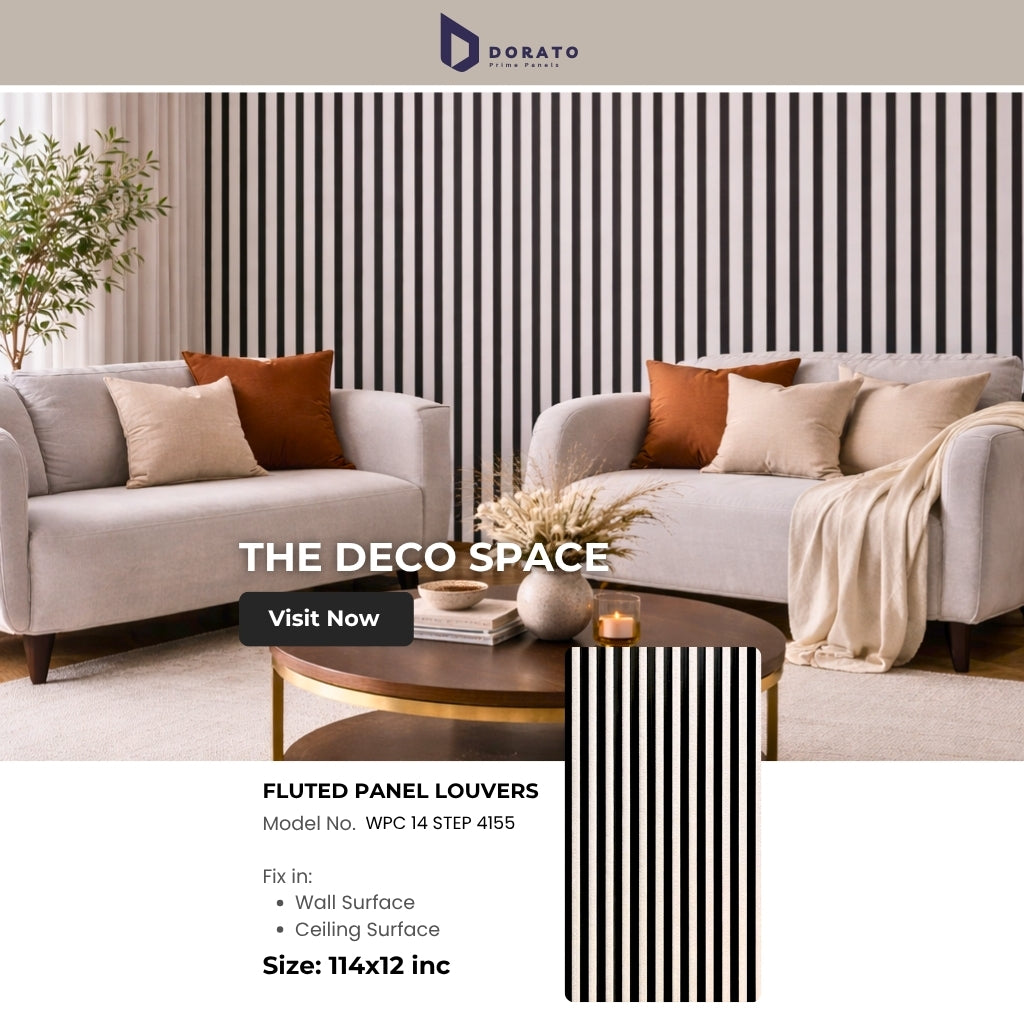 14 step 4155 Dorato Premium Fluted Panel – 14 Step Texture Wall Panel | Model 4155 | 9.5 ft x 12 inch | Waterproof Decorative Wall Panel