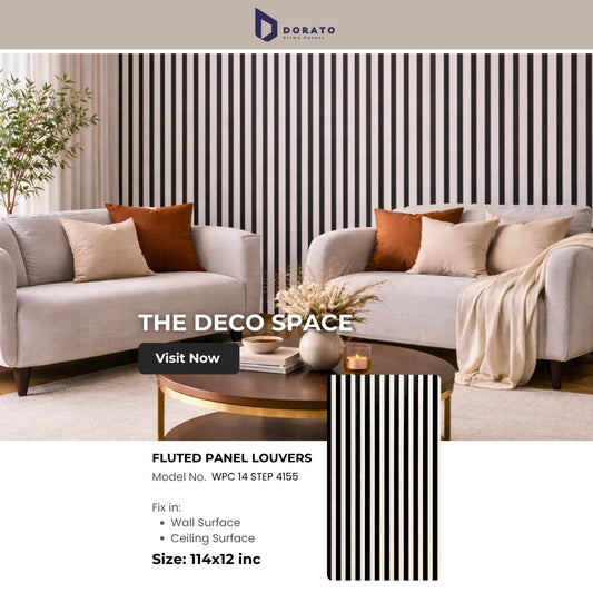 14 step 4155 Dorato Premium Fluted Panel – 14 Step Texture Wall Panel | Model 4155 | 9.5 ft x 12 inch | Waterproof Decorative Wall Panel