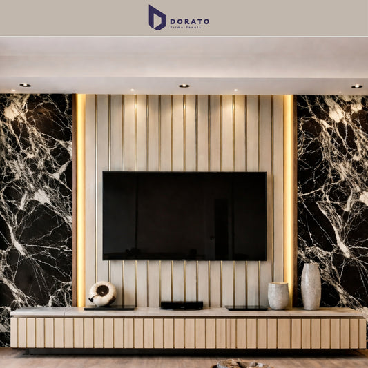 uv 9227 Dorato UV Marble Sheet – Model 9227 | Black Marble Design PVC Wall Panel (4 ft x 8 ft)
