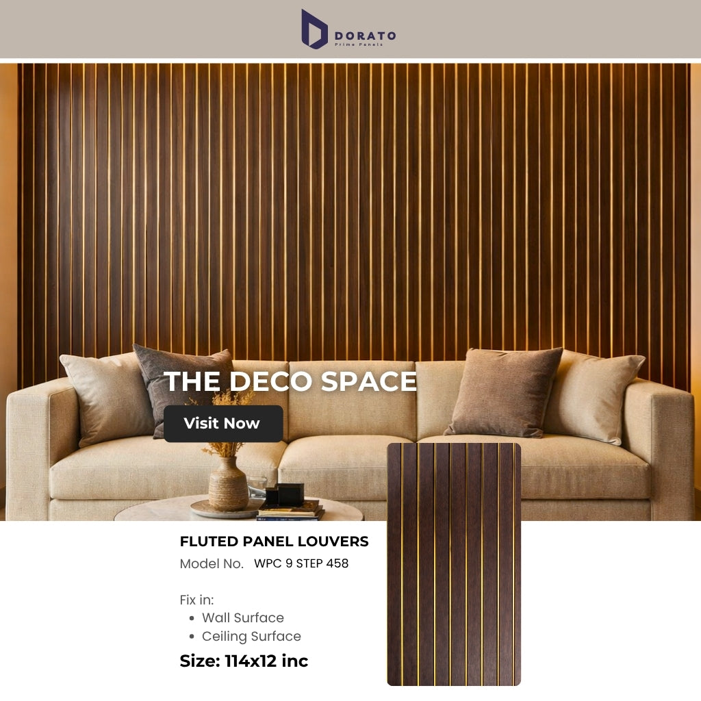9 step 458 Dorato 9 Step Golden Premium Fluted Wall Panel | 9.5 ft x 12 inch | Model 458