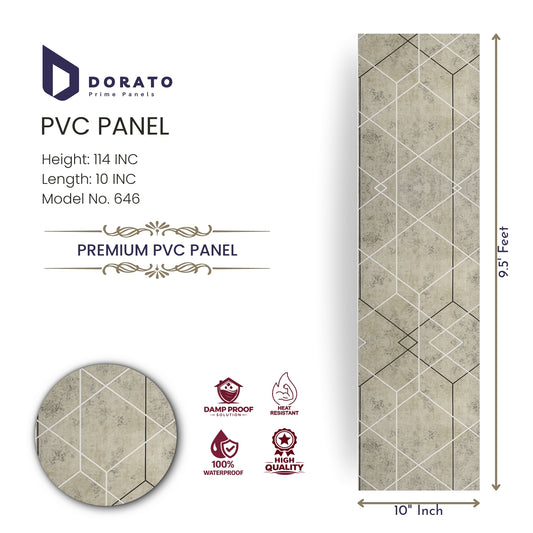 PVC 646 Dorato Premium PVC Wall Panel | Model 646 | Waterproof, Damp-Proof & Heat Resistant Decorative Panel (10" x 9.5 ft)