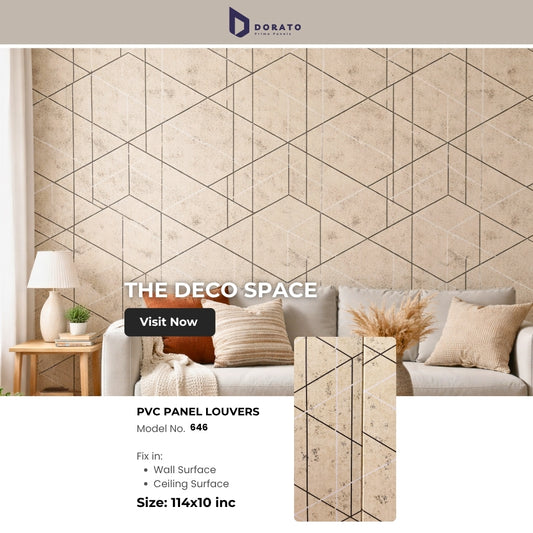 PVC 646 Dorato Premium PVC Wall Panel | Model 646 | Waterproof, Damp-Proof & Heat Resistant Decorative Panel (10" x 9.5 ft)