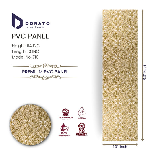 Dorato Premium PVC Wall Panel – Model 710 | 10 Inch x 9.5 Feet Decorative Waterproof Panel