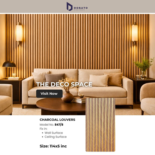 Charcoal 847/8 Premium Charcoal Louvers Panel – 8 Feet Height | 4 Inch Width | Model 847/8 | Waterproof & Heat Resistant