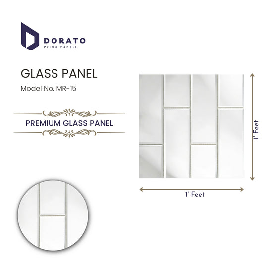 Dorato Premium Glass Panel MR-15 | Designer Decorative Wall Panel | 1x1 Feet