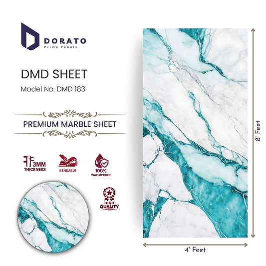UV 183 Dorato DMD Marble Sheet – Model DMD 183 | Premium Waterproof Wall Panel (4 Ft x 8 Ft | 3mm)