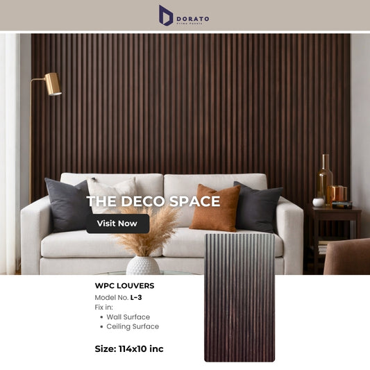 Wpc L3 Dorato Premium WPC Louvers – Model L-3 | Waterproof Decorative Wall Panel (9.5 Ft x 6 Inch)