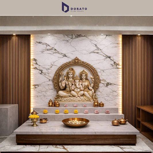 UV A02 Dorato SPC Marble Sheet A02 | 4x8 Feet Waterproof Wall Panel | 3mm PVC Marble Design Sheet
