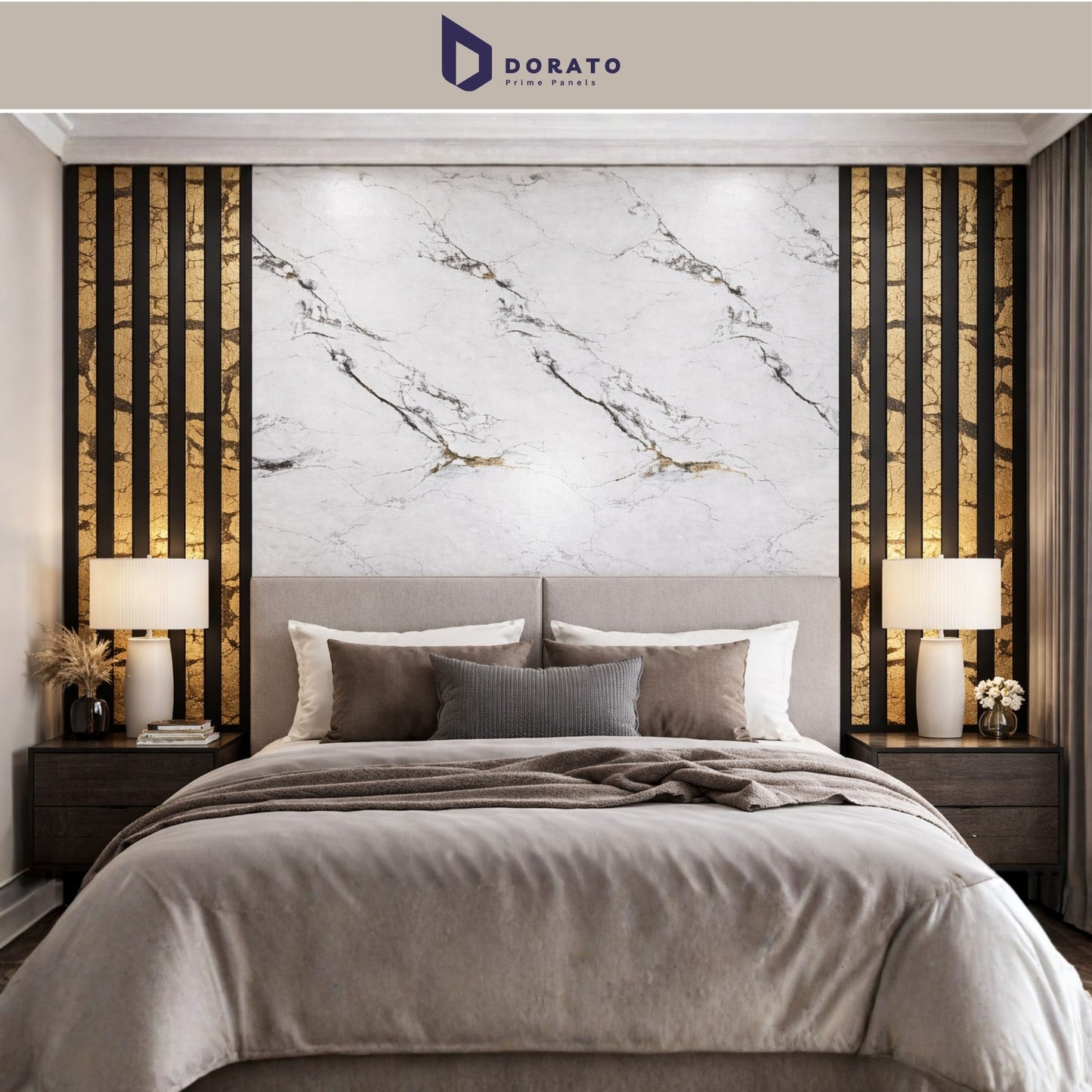 UV A02 Dorato SPC Marble Sheet A02 | 4x8 Feet Waterproof Wall Panel | 3mm PVC Marble Design Sheet