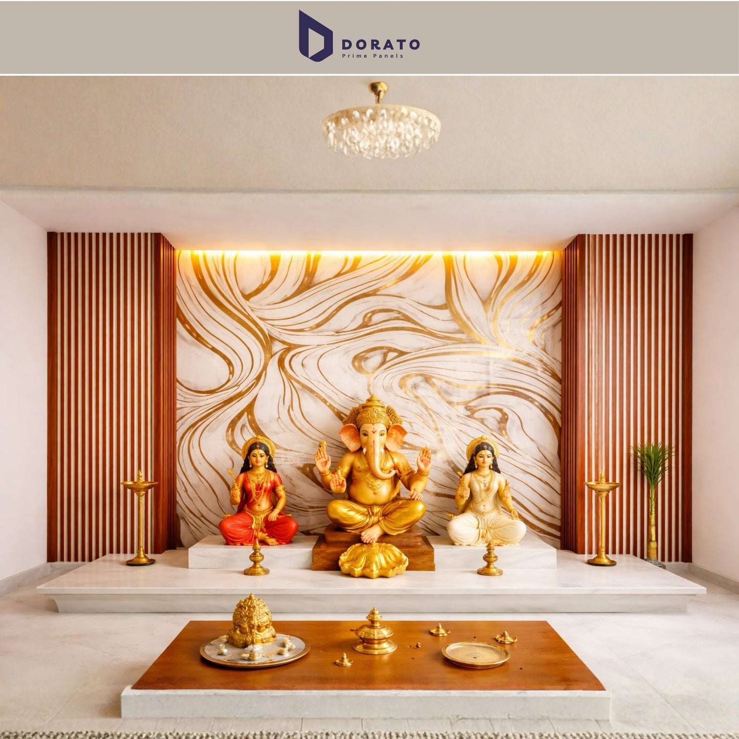 UV 38 Dorato DMD Marble Sheet – Model DMD 38 | Premium Gold Abstract Wall Panel (4ft x 8ft, 3mm Thickness, Waterproof)