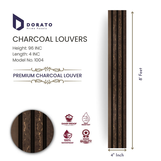 charcoal 1004 Charcoal Louvers Panel – Premium Decorative Wall Panel (8 Feet | Model 1004)
