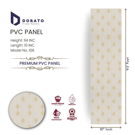 106 Dorato Premium PVC Wall Panel – Model 106 | Waterproof Decorative Panel (9.5 Ft x 10 Inch)
