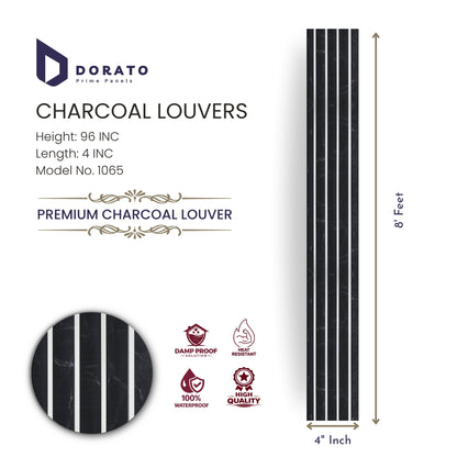 Charcoal 1065 Dorato Prime Panels Charcoal Louvers – Premium Decorative Wall Panel (Model 1065)