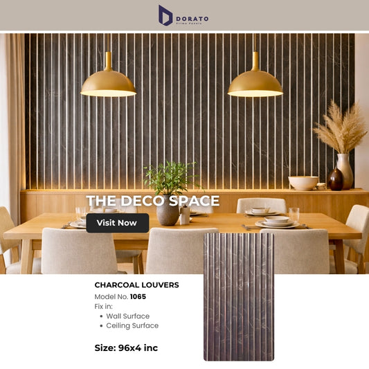 Charcoal 1065 Dorato Prime Panels Charcoal Louvers – Premium Decorative Wall Panel (Model 1065)