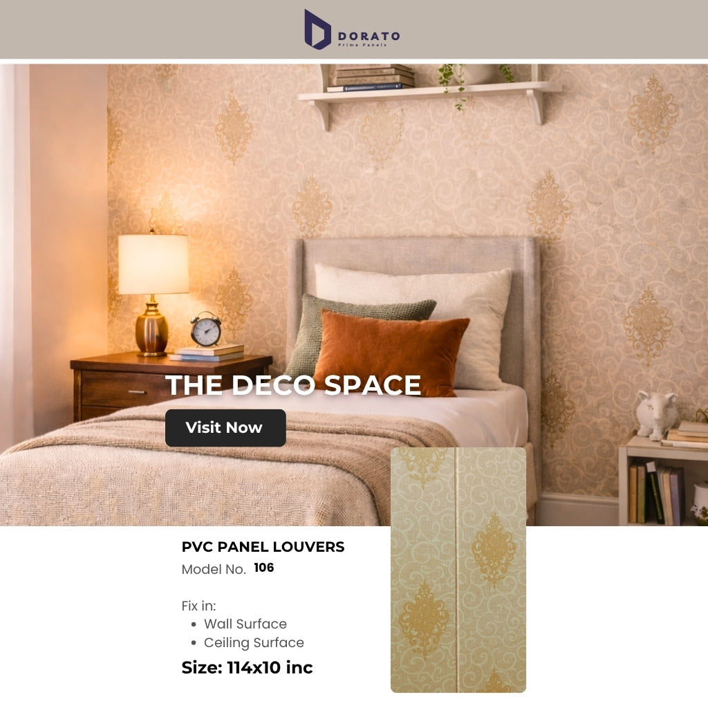 106 Dorato Premium PVC Wall Panel – Model 106 | Waterproof Decorative Panel (9.5 Ft x 10 Inch)