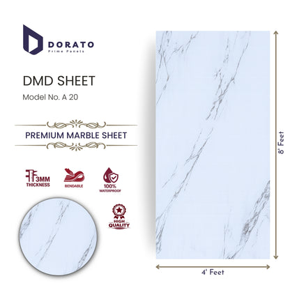 UV A20 Dorato SPC Marble Sheet A20 – 4x8 Feet Waterproof Decorative Wall Panel (3mm Thickness)