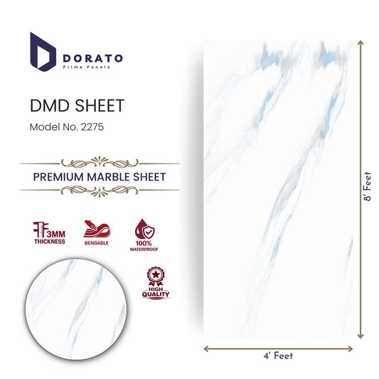 UV 2275 Dorato DMD Marble Sheet (IMP 2275) – 4x8 Ft Premium Waterproof Decorative Wall Panel