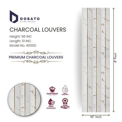 Wpc 4035 Dorato Prime Panels Premium Charcoal Louvers – Model 4035D | 8 Feet Decorative Wall Panel