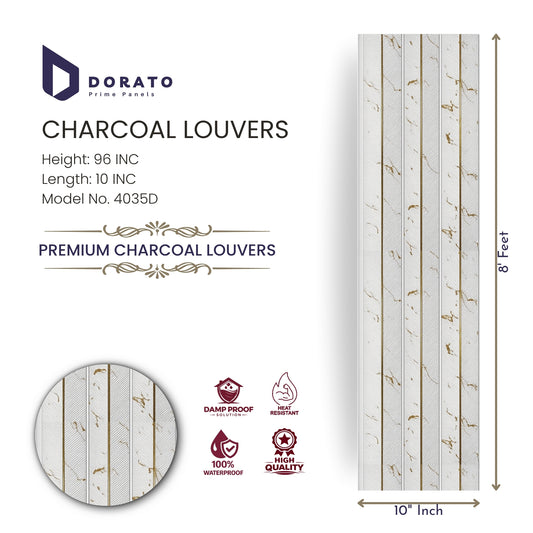 Wpc 4035 Dorato Prime Panels Premium Charcoal Louvers – Model 4035D | 8 Feet Decorative Wall Panel