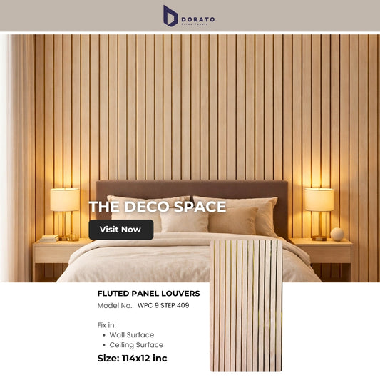 9 step 409 Dorato 9 Step Golden Premium Fluted Panel | Model 409 | 9.5ft Decorative Wall Panel