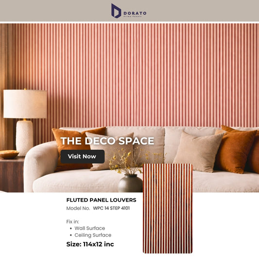 Fluted 4101 Dorato Premium 14 Step Texture Fluted Wall Panel – Model 4101 (9.5 Ft x 12 Inch) Waterproof Decorative Panel