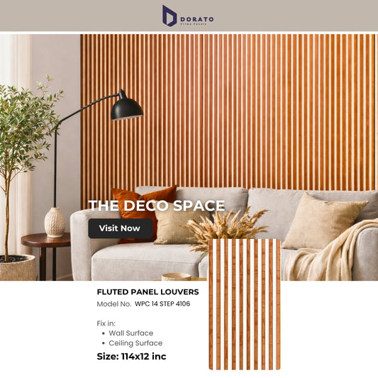 14 step 4106 Dorato Premium Fluted Panel – 14 Step Texture | 9.5 ft Height | Waterproof Decorative Wall Panel (Model 4106)