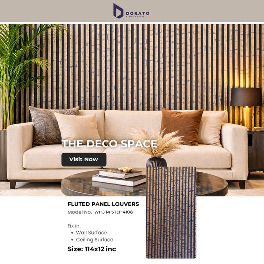 Charcoal 4108 Dorato Prime Panels 14 Step Texture Premium Fluted Panel – Model 4108 (114 x 12 Inch)