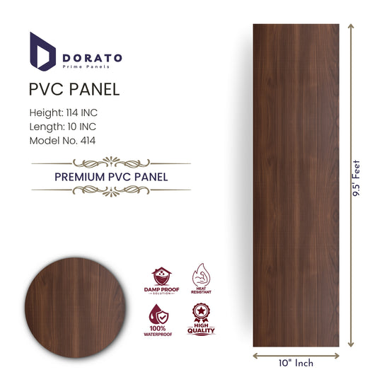 Dorato Premium PVC Panel | Wooden Finish Wall Panel | 114" x 10" | Model 414