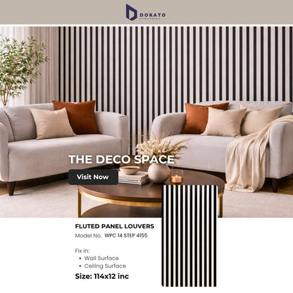14 step 4155 Dorato Premium Fluted Panel – 14 Step Texture Wall Panel | Model 4155 | 9.5 ft x 12 inch | Waterproof Decorative Wall Panel