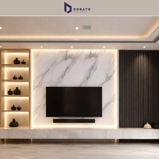 UV 2275 Dorato DMD Marble Sheet (IMP 2275) – 4x8 Ft Premium Waterproof Decorative Wall Panel