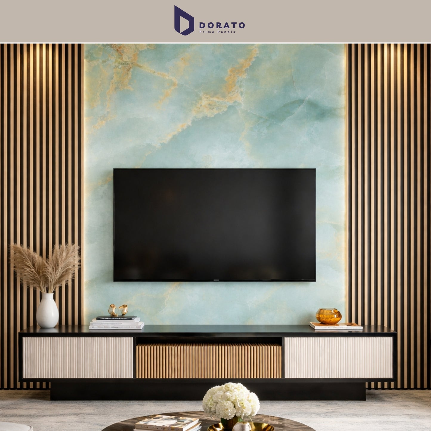 Uv 21 Dorato DMD Marble Sheet No. DMD 21 – 4ft x 8ft Premium Waterproof PVC Wall Panel (3mm Thickness)