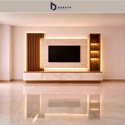 UV 2309 Dorato DMD Marble Sheet 4ft x 8ft | 3mm Waterproof Decorative Wall Panel | Model IMP 2309