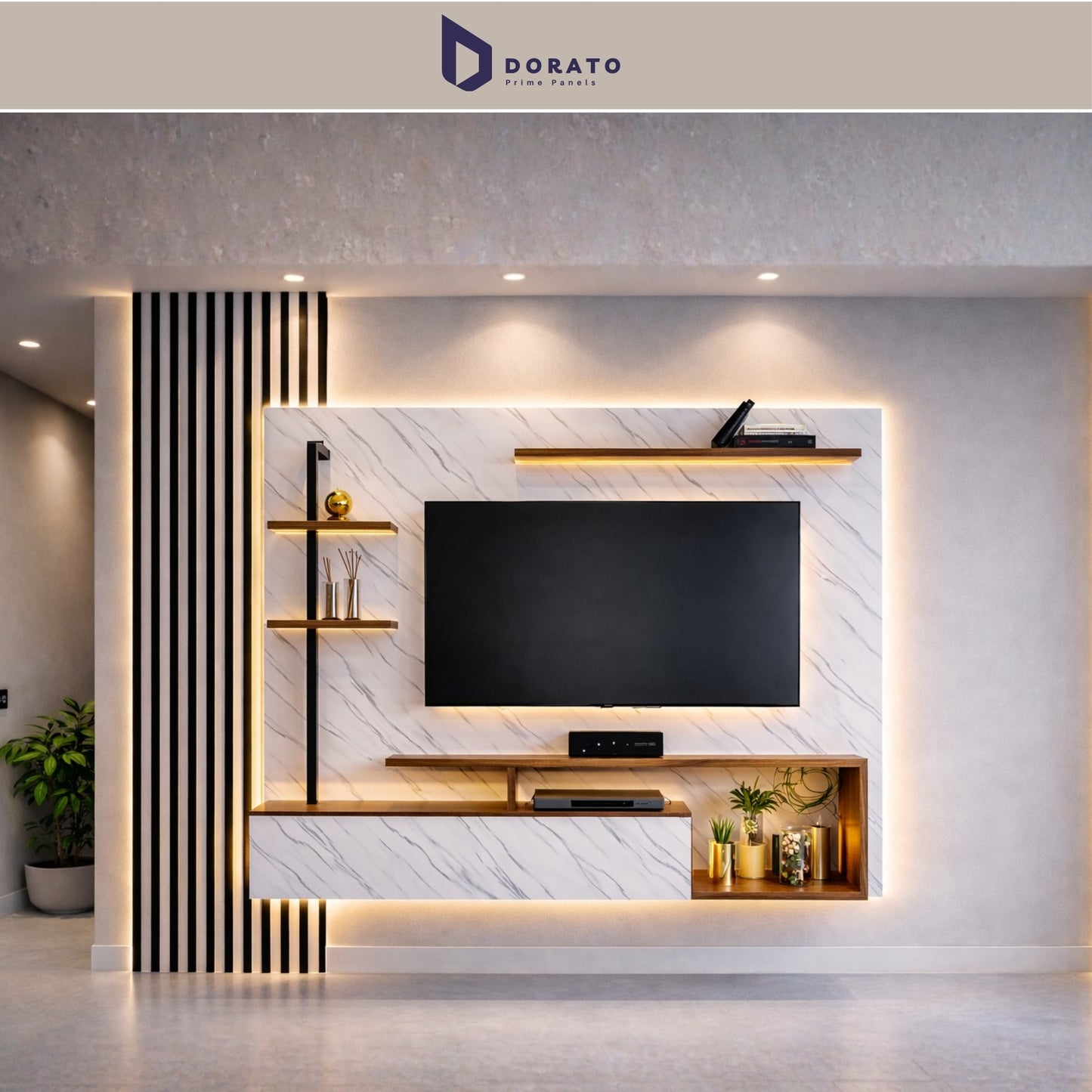 UV A04 SPC A04Dorato SPC Marble Sheet – Model A04 | Waterproof PVC Wall Panel (4 Ft x 8 Ft, 3mm Thickness)