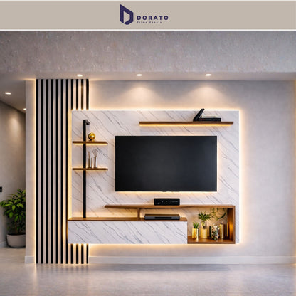 UV A04 SPC A04Dorato SPC Marble Sheet – Model A04 | Waterproof PVC Wall Panel (4 Ft x 8 Ft, 3mm Thickness)