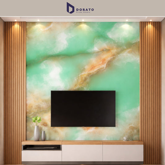 uv 9034 Dorato UV Marble Sheet – Model 9034 | Premium Green Marble Finish Wall Panel (4ft x 8ft | 3mm Thick)
