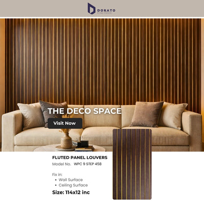 9 step 458 Dorato 9 Step Golden Premium Fluted Wall Panel | 9.5 ft x 12 inch | Model 458
