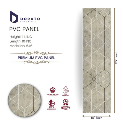 PVC 646 Dorato Premium PVC Wall Panel | Model 646 | Waterproof, Damp-Proof & Heat Resistant Decorative Panel (10" x 9.5 ft)