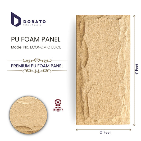 Dorato PU Foam Panel – Economic Beige | 4ft x 2ft | 50mm Thickness Premium Wall Panel