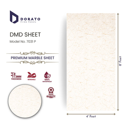 UV 7031 Dorato UV Marble Sheet – Model 7031 P | 4ft x 8ft Premium Waterproof PVC Wall Panel (3mm Thickness)