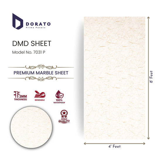 UV 7031 Dorato UV Marble Sheet – Model 7031 P | 4ft x 8ft Premium Waterproof PVC Wall Panel (3mm Thickness)