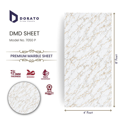 Uv 7050 Dorato UV Marble Sheet – Model 7050 P | Waterproof PVC Wall Panel (8 Ft x 4 Ft | 3mm)