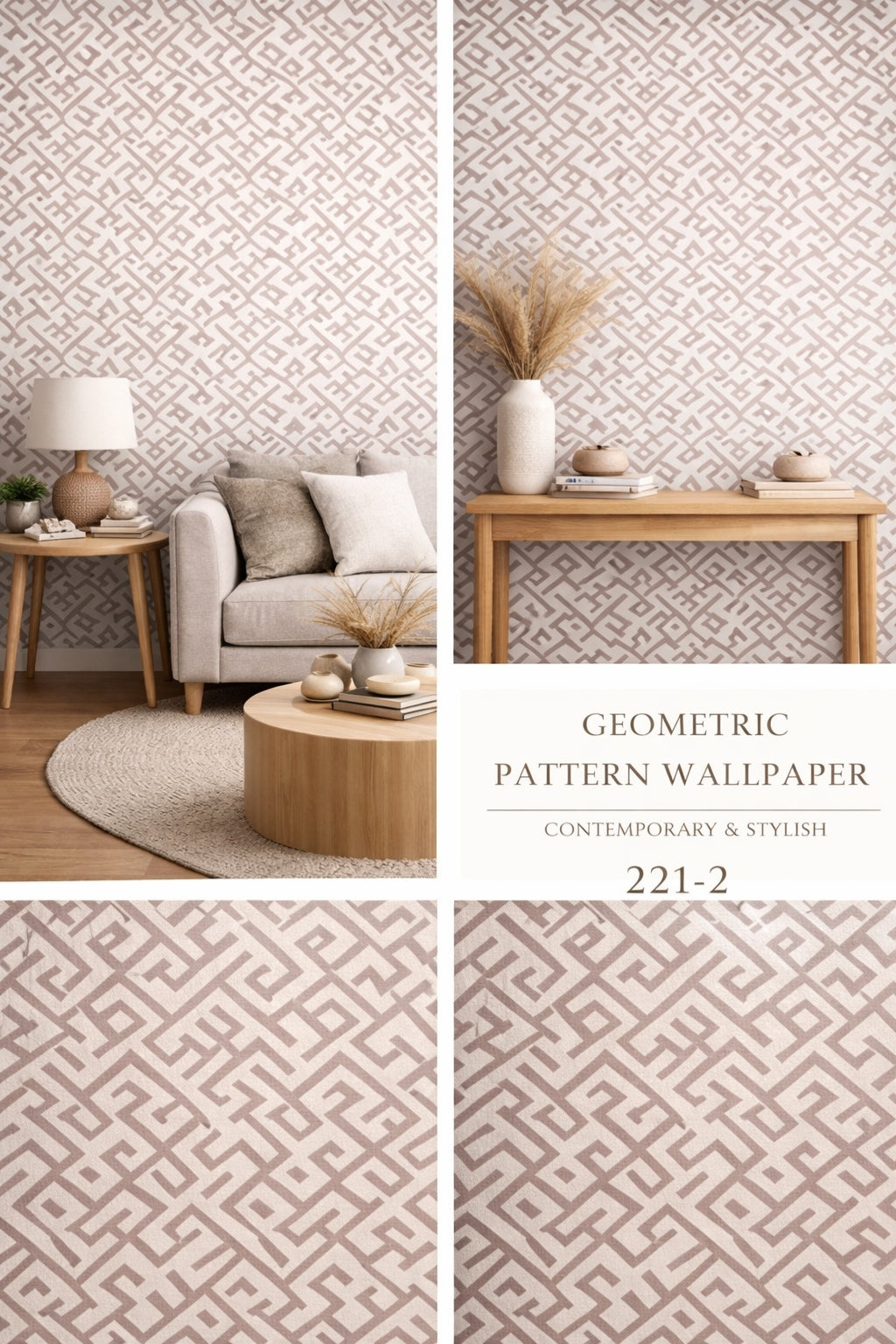 Geometric Pattern Wallpaper (Free Installation)