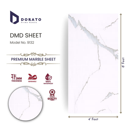 uv 9132 Dorato UV Marble Sheet – Model 9132 | 4ft x 8ft Premium PVC Marble Wall Panel | 3MM Thick Waterproof Interior Panel
