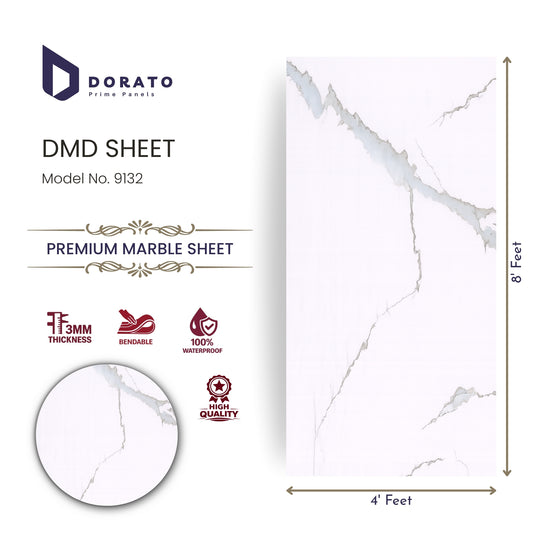 uv 9132 Dorato UV Marble Sheet – Model 9132 | 4ft x 8ft Premium PVC Marble Wall Panel | 3MM Thick Waterproof Interior Panel